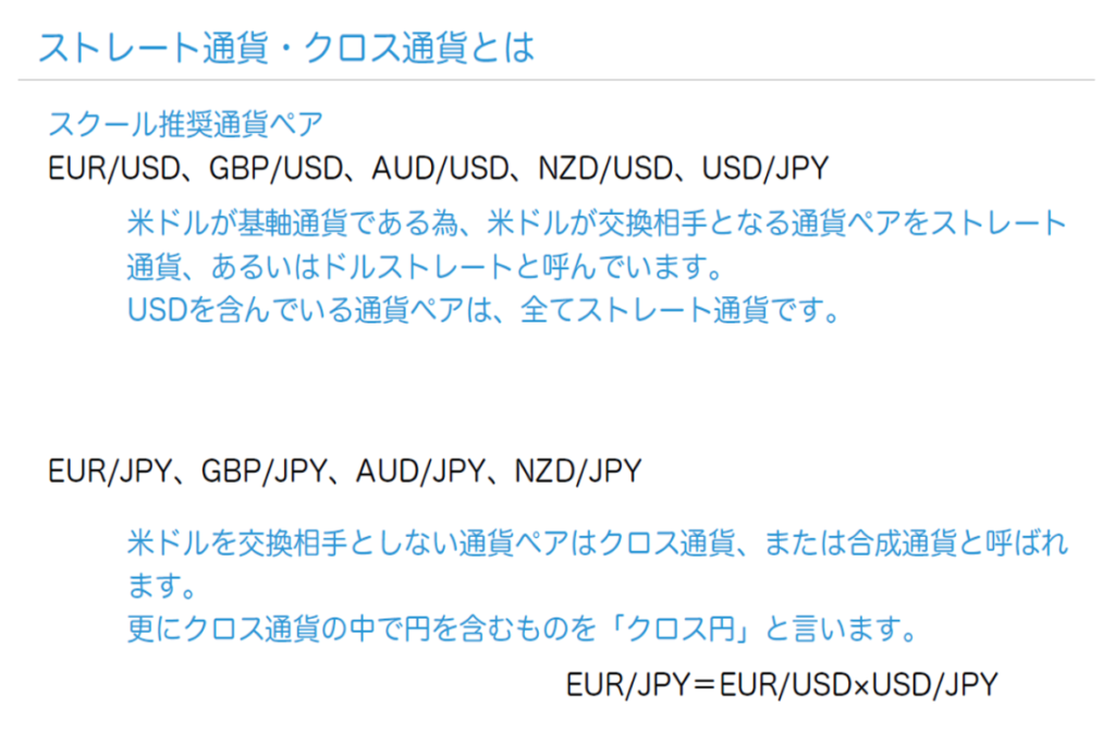 ドルストレート・クロス円の説明